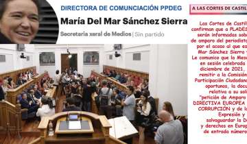 Las Cortes de Castilla-La Mancha confirman que a PLADESEMAPESGA que  serán informadas sobre el acoso al periodista Miguel Delgado por  Mar Sánchez Sierra y sus acólitos
