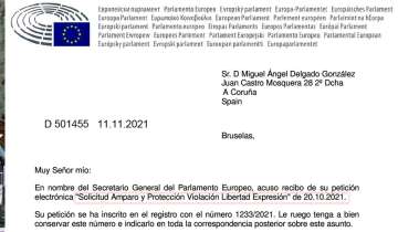 El Parlamento Europeo admite a trámite la solicitud de AMPARO del Periodista Miguel Delgado contra el acoso y persecución de Mar Sánchez Sierra asesora del PPdeG